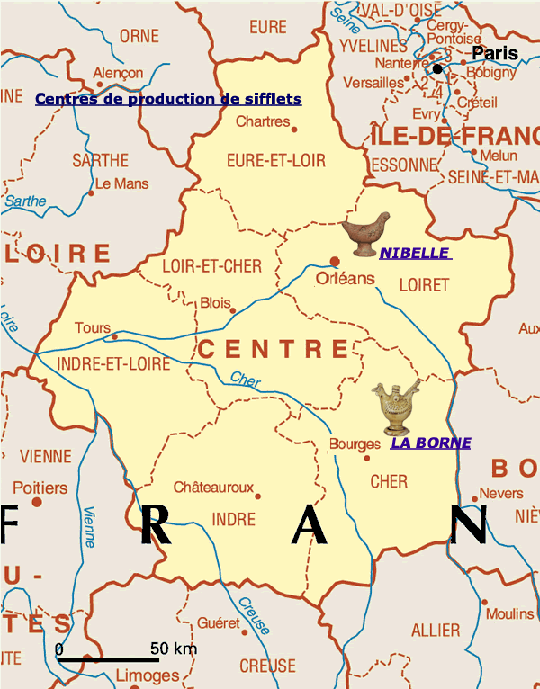 Carte de la région centre © commission européenne